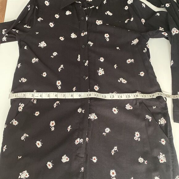 Lucky Brand Black Daisy Print Logan Jumpsuit Size Small Petite - Picture 9 of 16